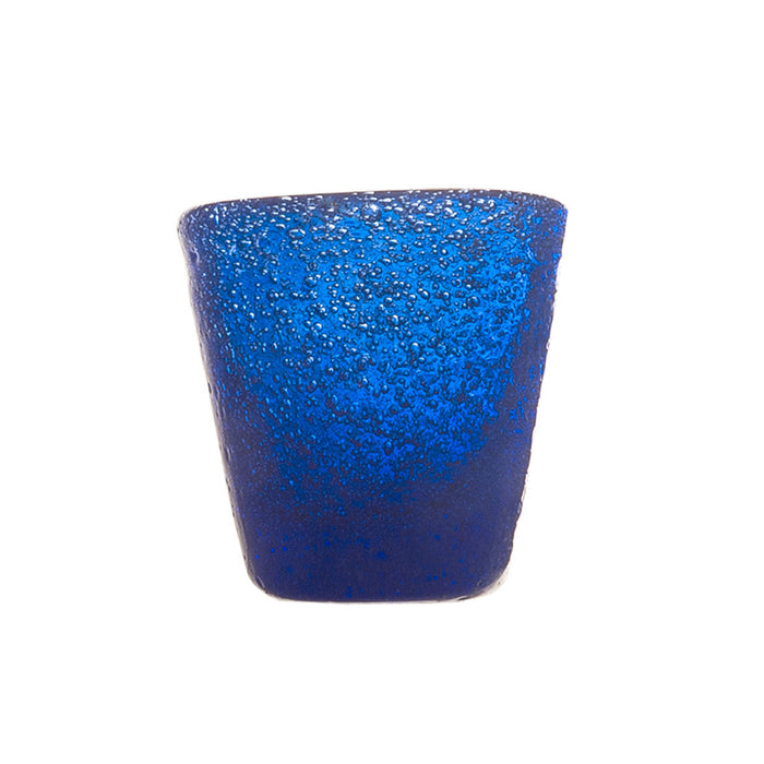 Bicchierino Amaro in Vetro Blu Elettrico