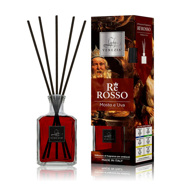 Diffusore Ambiente Cubo "Rossi D'autore" con Bastoncini - 4 Fragranze - 250 ml