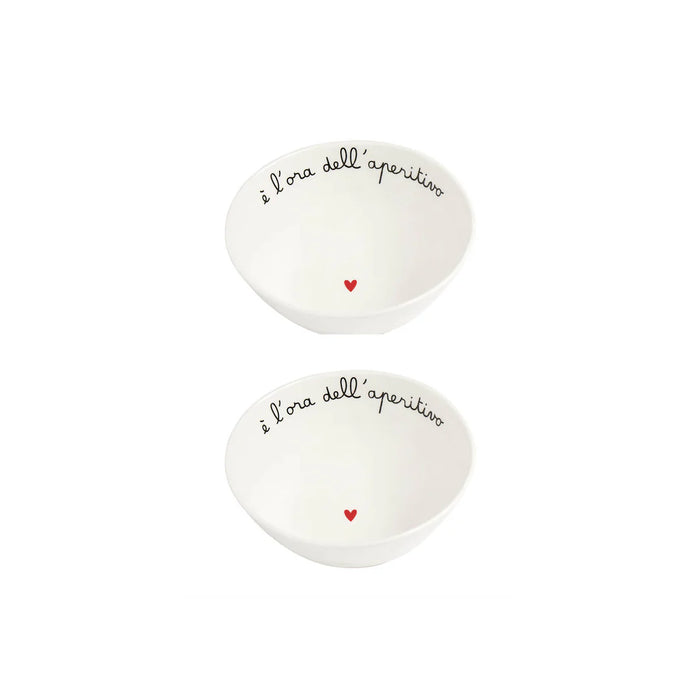 Set 2 Coppette in Gres "è l'Ora dell'Aperitivo