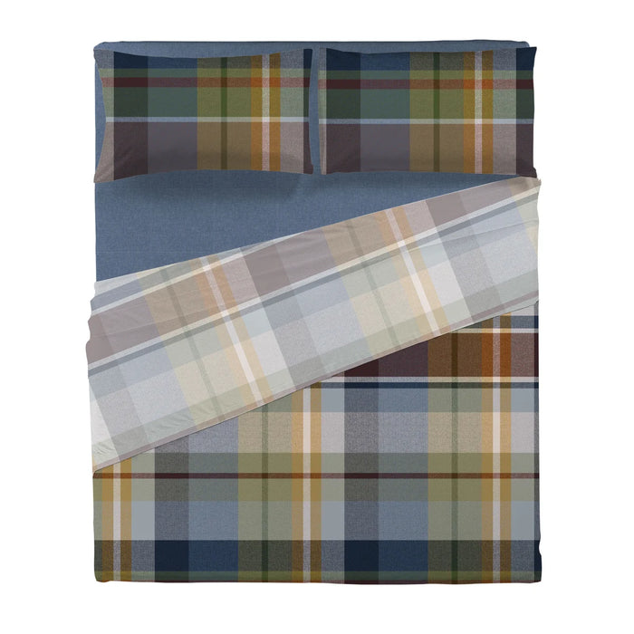 Completo Letto in Cotone Matrimoniale Ralph Blu/Verde
