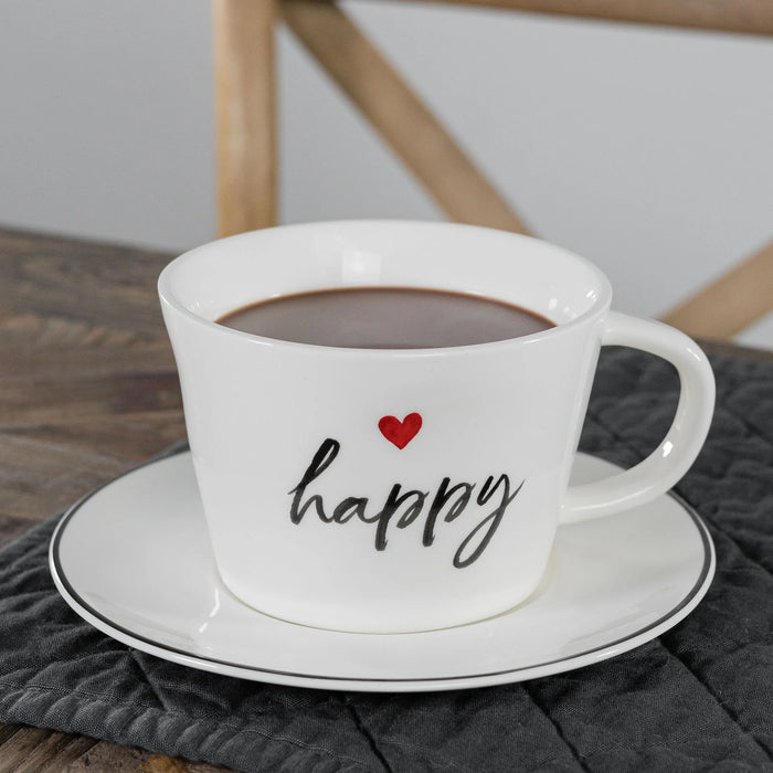 Set 2 Tazze Colazione "Happy"