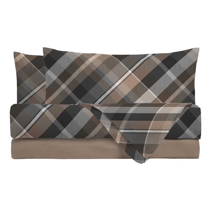 Completo Letto Matrimoniale Brent Marrone