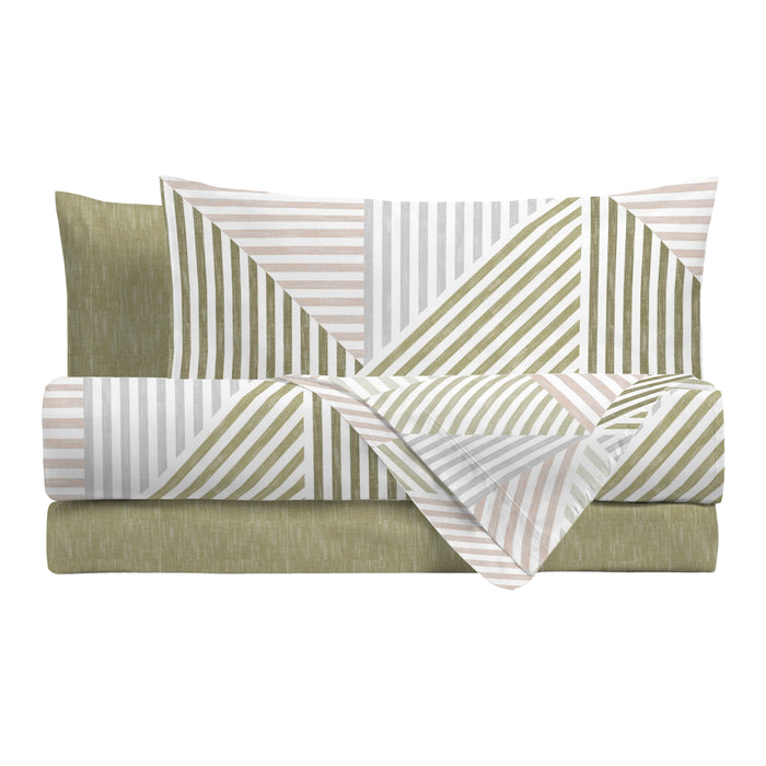 Completo Letto in Cotone Piazza e Mezza Ramsey Verde