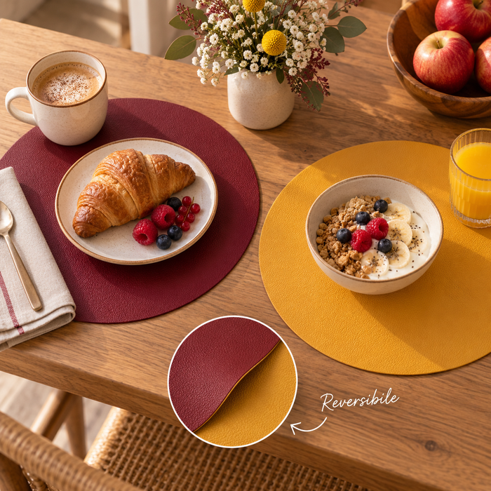 Tovaglietta Colazione Similpelle Bicolor - 2 Colori