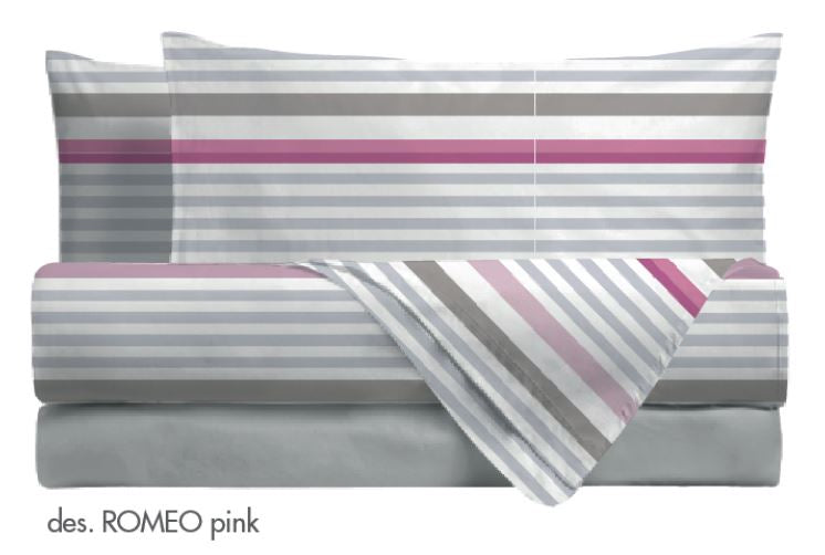 Completo Letto Romeo Rosa in Cotone Singolo