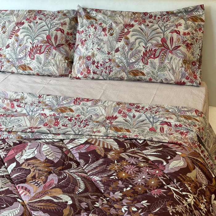 Completo Letto Thais Burgundy Matrimoniale