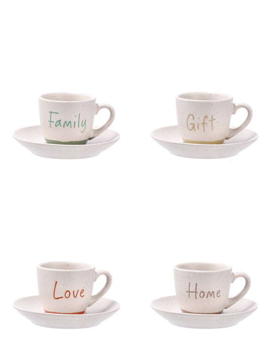 Set 4 Tazzine Caffè con Piattino
