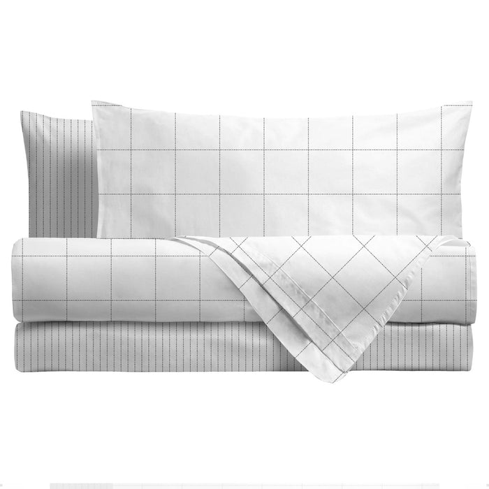 Completo Letto Mistral Bianco in Cotone Matrimoniale