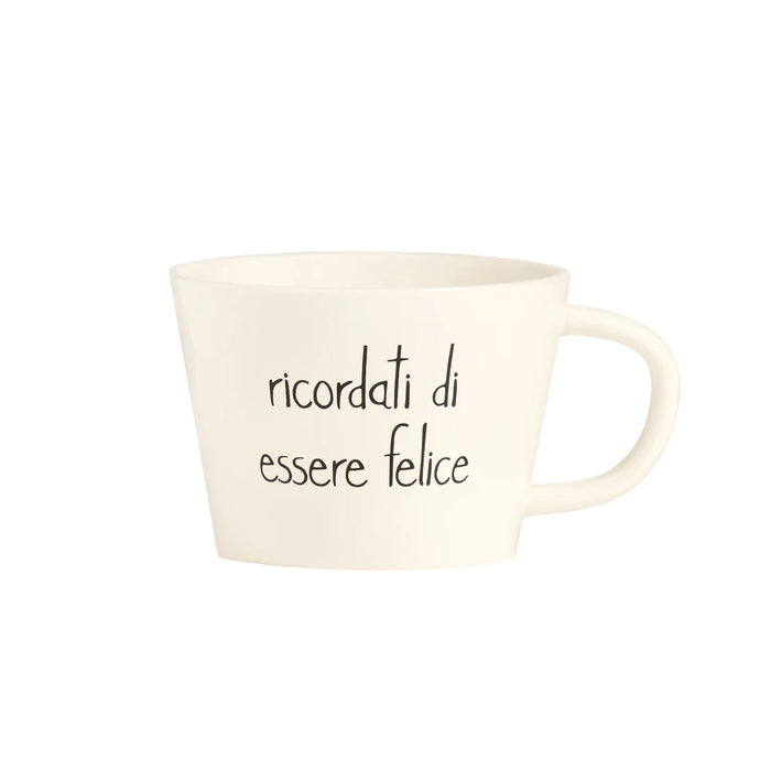 Set 2 Tazze Colazione "Ricordati di Essere Felice"