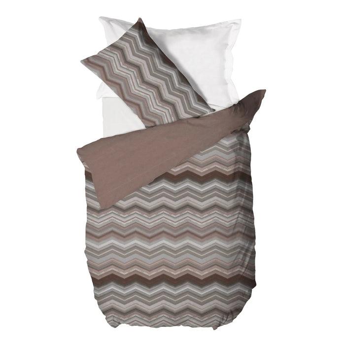 Copripiumino in Cotone Piazza e Mezza Ysidro Grigio/Beige
