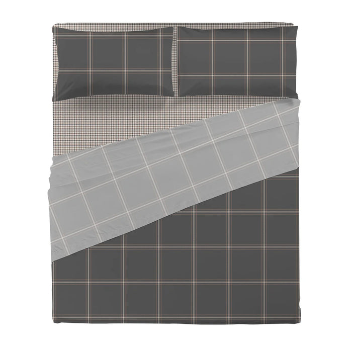 Completo Letto in Cotone Matrimoniale Mayson Grigio