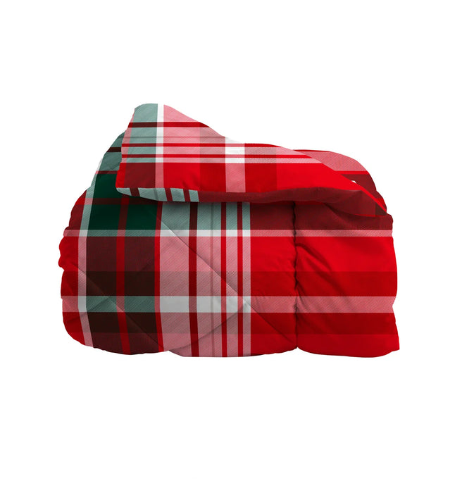 Trapunta Singolo Tartan Espen Rosso