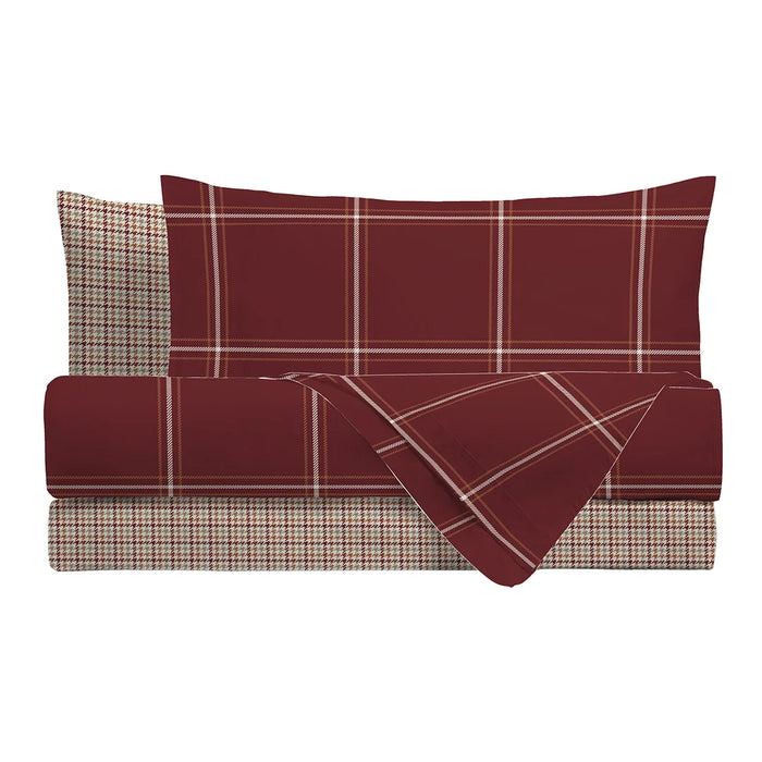 Completo Letto in Cotone Matrimoniale Mayson Burgundy