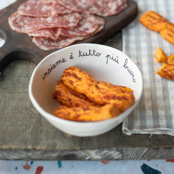 Set 4 Coppette in Gres "Insieme è tutto più Buono"