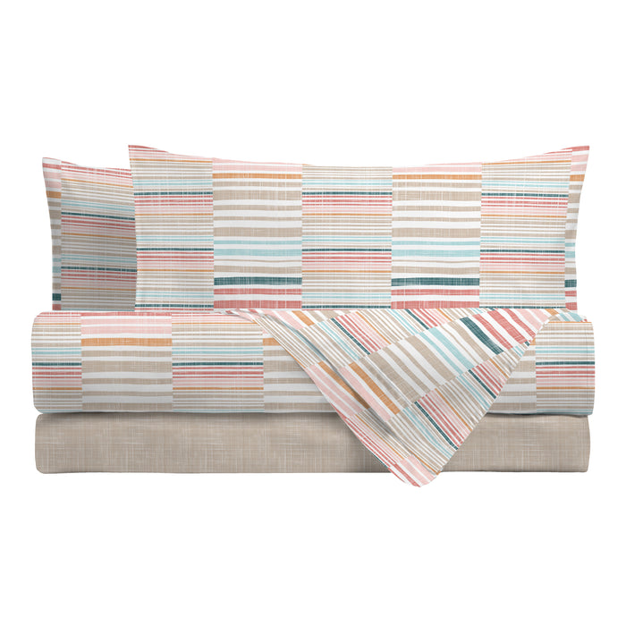 Completo Letto in Cotone Piazza e Mezza Ruben Multicolor