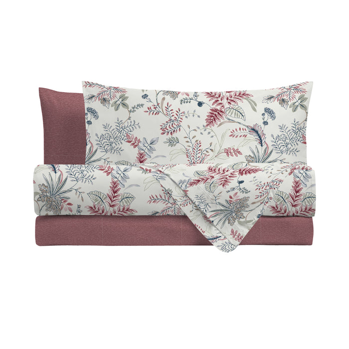 Completo Letto Catherine Rosa in Cotone Singolo