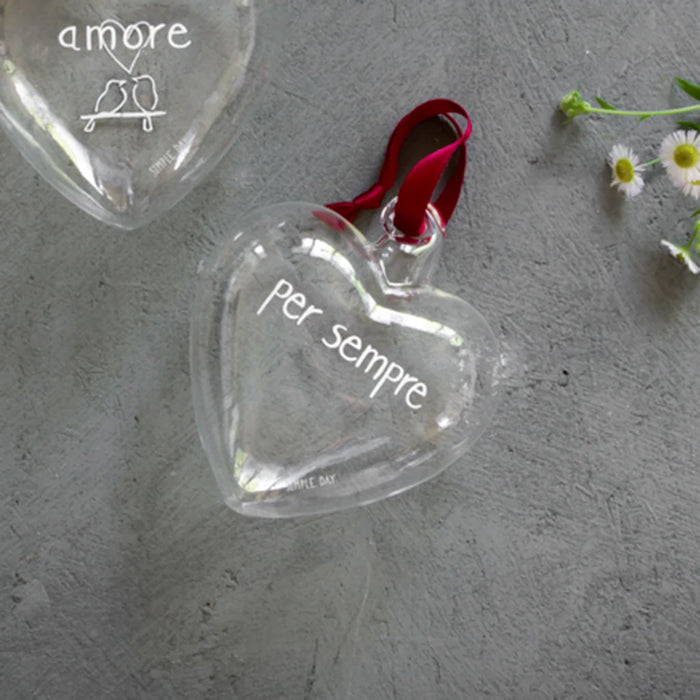 Pallina in Vetro Cuore “Per Sempre”