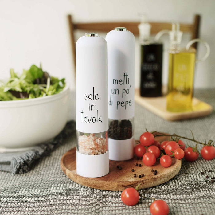 Macina Sale Elettrico "Sale in tavola" Bianco