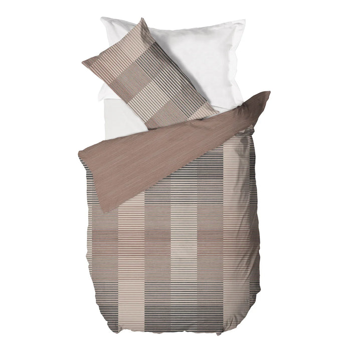 Copripiumino in Cotone Piazza e Mezza Gilbert Beige/Grigio