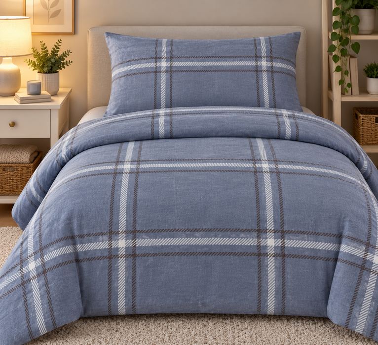 Completo Letto Flanella Piazza e Mezza Mayson Blu