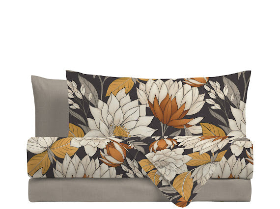 Completo Letto Colette Grigio in Cotone Singolo