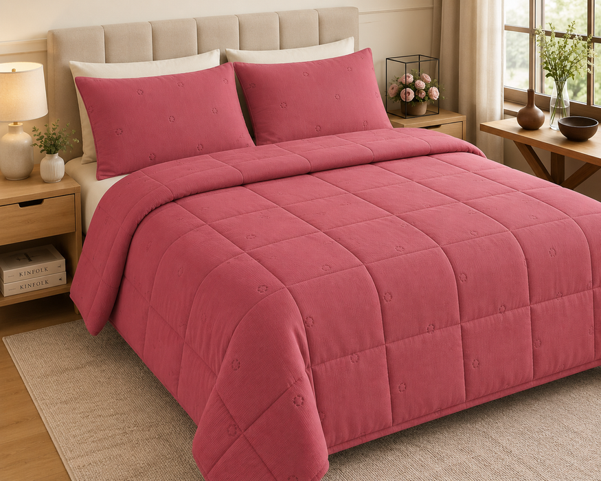 Quilt Atelier Solid Color Coral Double