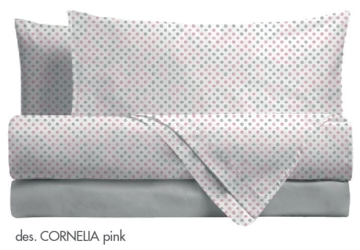 Completo Letto Cornelia Rosa in Cotone Singolo