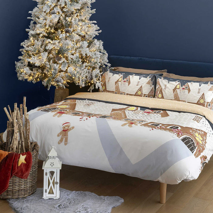 Parure Copripiumino in Cotone Matrimoniale Villaggio Innevato