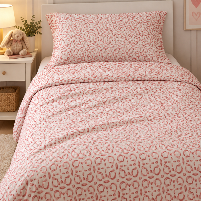 Completo Letto in Flanella Singolo Aster Rosa