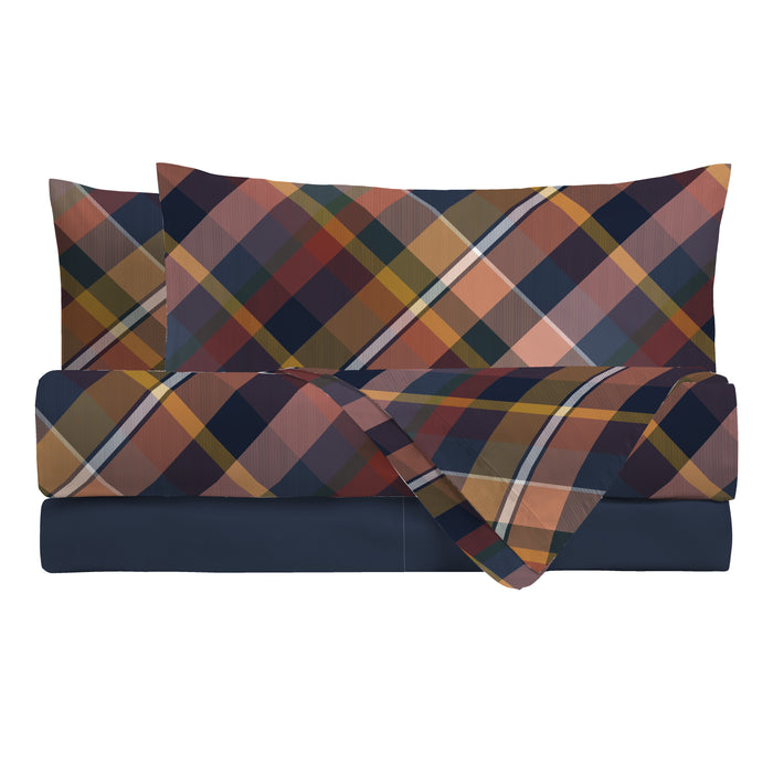 Parure Copripiumino in Cotone Matrimoniale Brent Multicolor