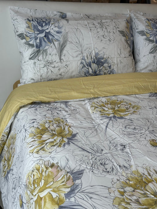 Thalia Yellow Duvet Cover Parure in Double Cotton