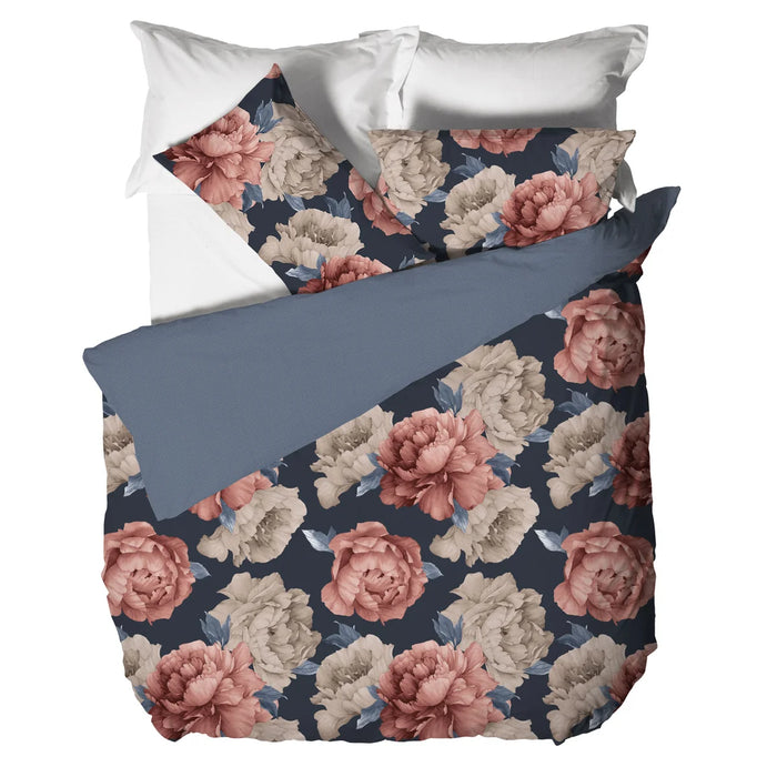 Parure Copripiumino Matrimoniale Peony Blu