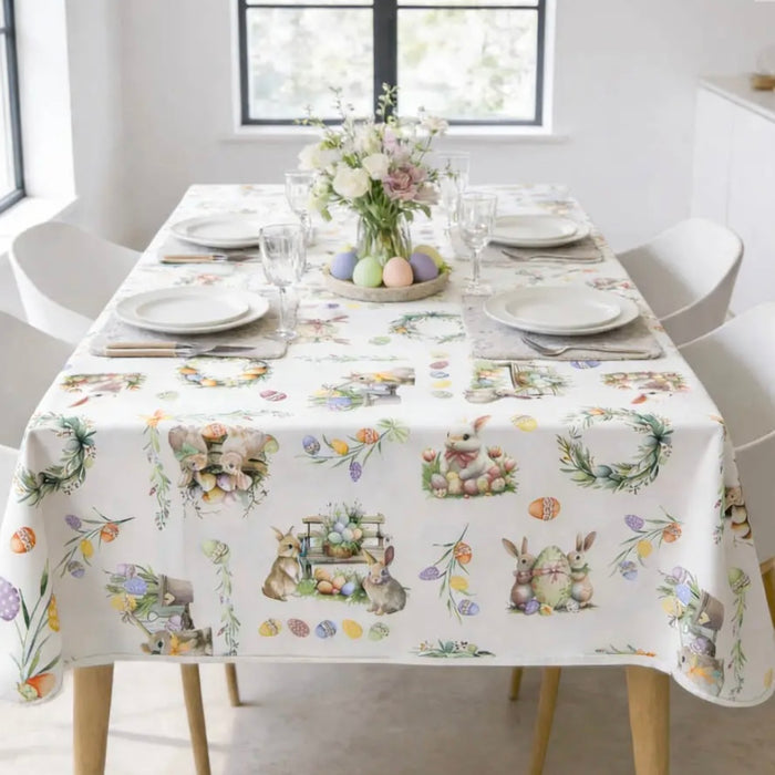 Tovaglia Antimacchia Coniglietti e Ovetti