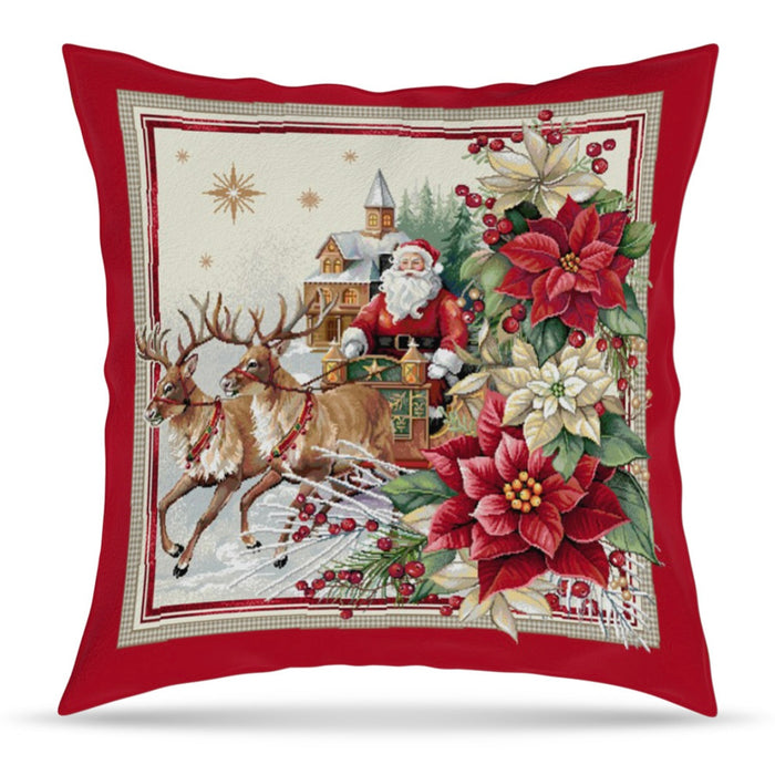 Federa Cuscino Natale 45x45cm Slitta