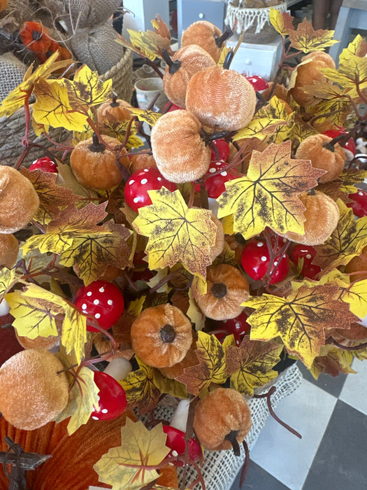 Ramo con Zucche e Funghi H. 30cm - 2 Colori