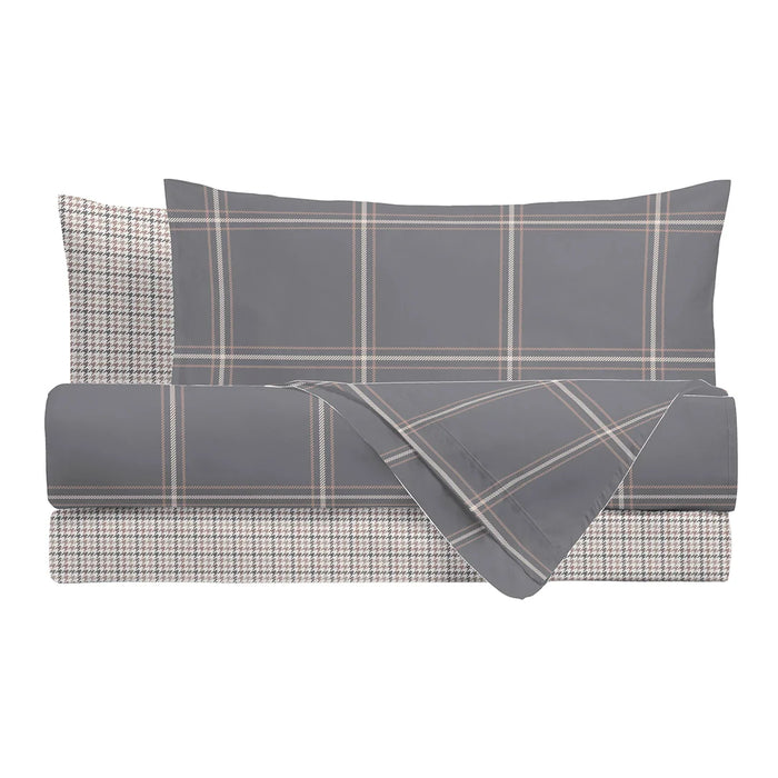 Completo Letto in Cotone Matrimoniale Mayson Grigio