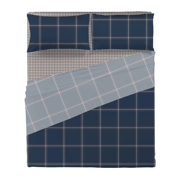 Completo Letto in Cotone Matrimoniale Mayson Blu