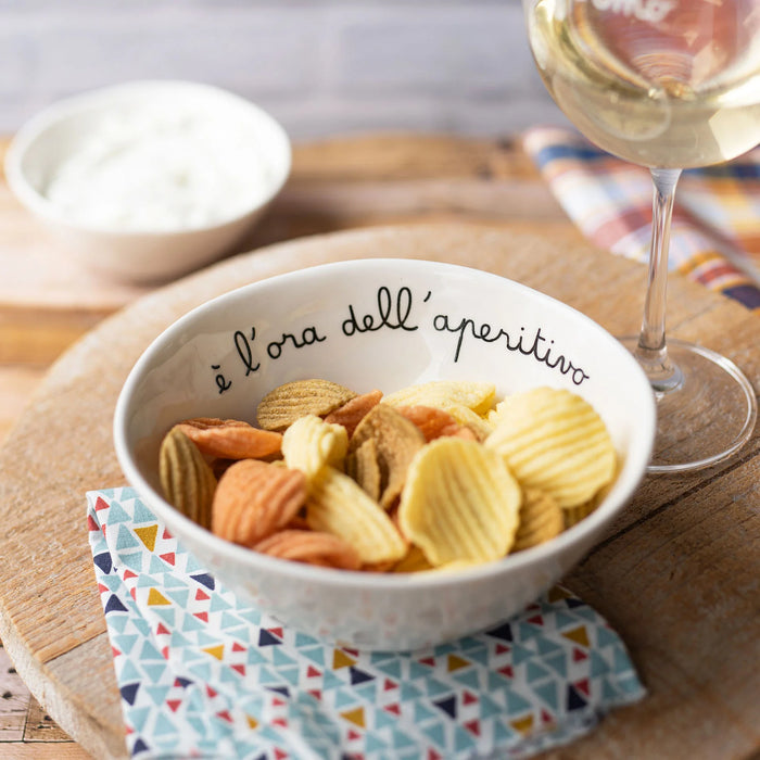 Set 2 Coppette in Gres "è l'Ora dell'Aperitivo