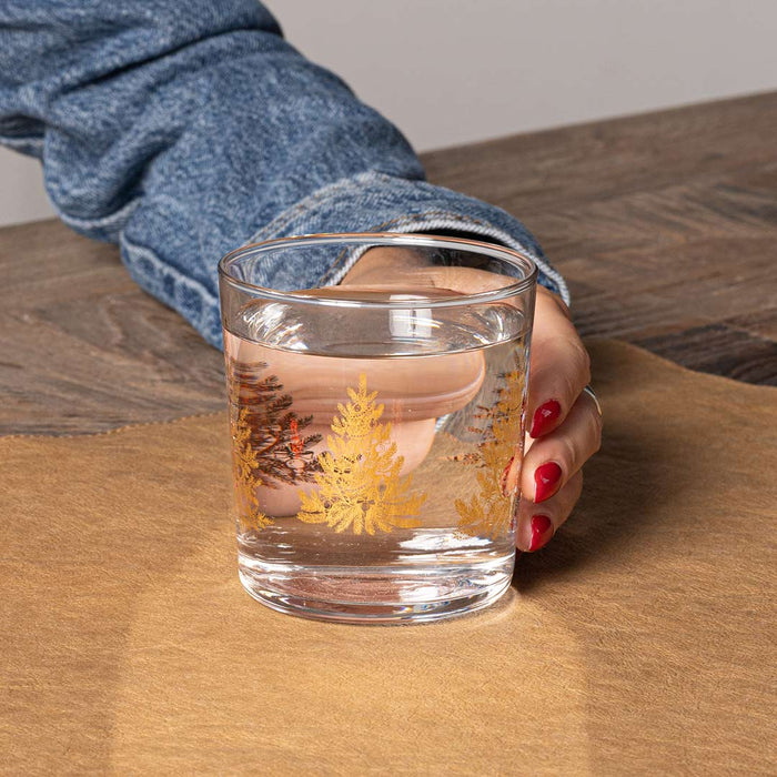 Bicchiere in Vetro "Abete Oro”