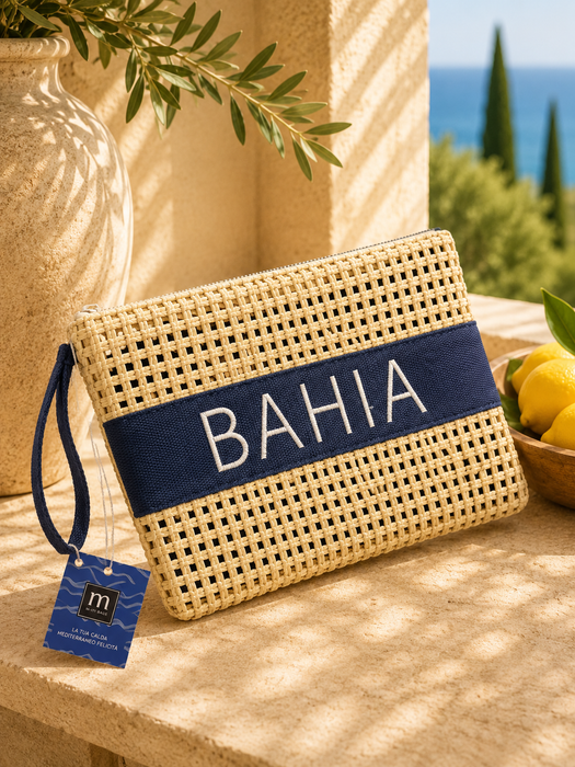Pochette Mare in Canvas con Zip 25x18cm
