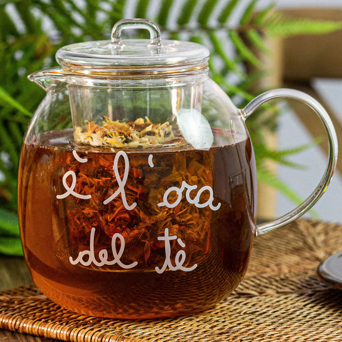 Teiera in Vetro "é l'ora del tè"