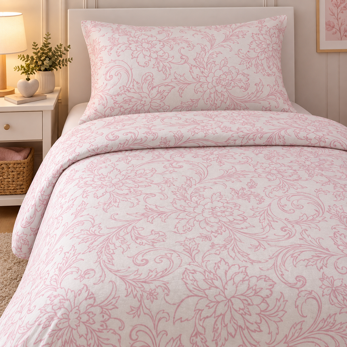 Completo Letto in Flanella Singolo Shary Rosa