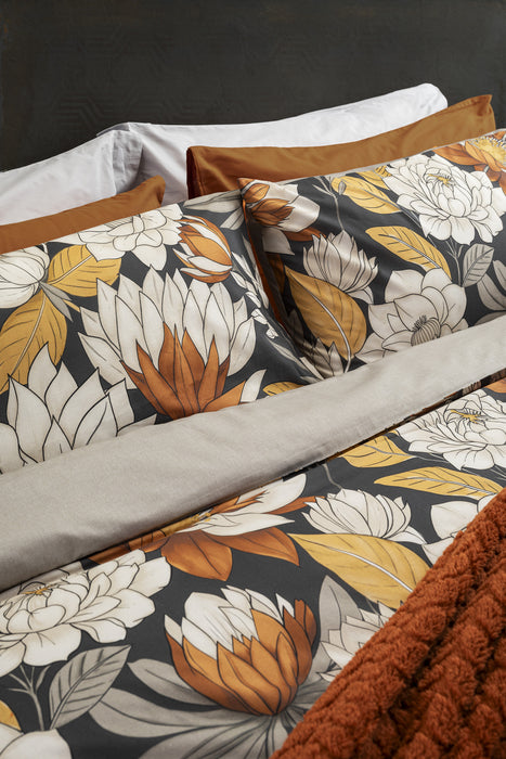 Completo Letto in Cotone Matrimoniale Colette Grigio