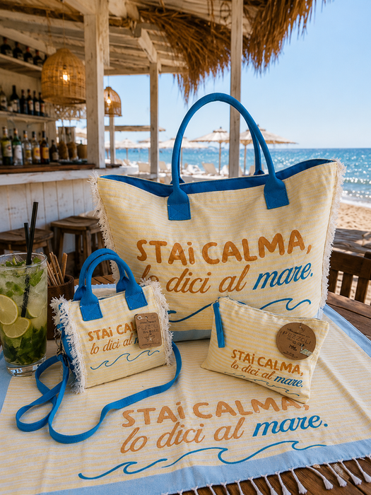 Stai Calma - Telo Mare, Pochette, Borsa Mare, Borsetta