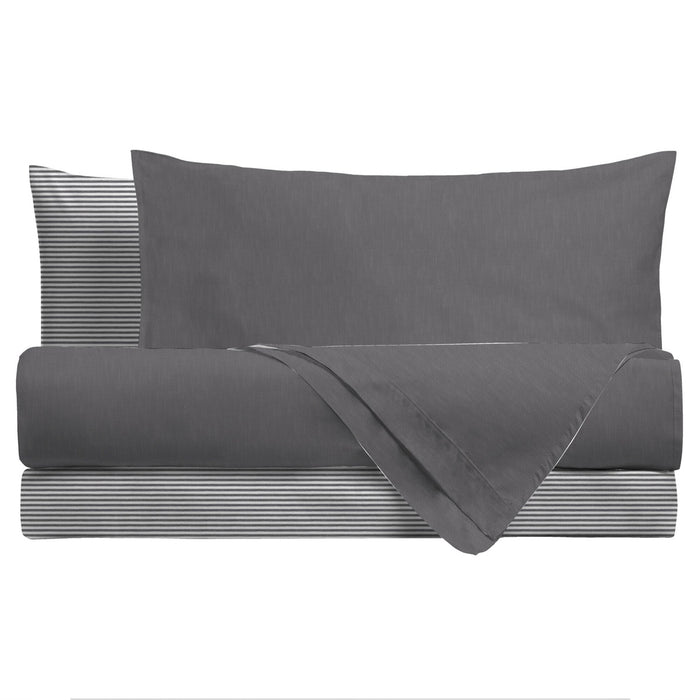 Completo Letto Titus Antracite in Cotone Singolo