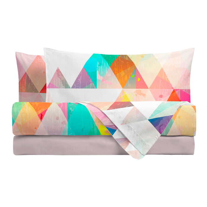 Completo Letto Copriletto Matrimoniale in Stampa Digitale Dalton Multicolor