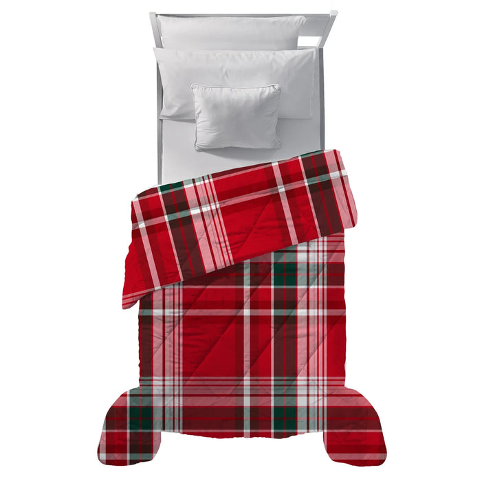 Trapunta Singolo Tartan Espen Rosso