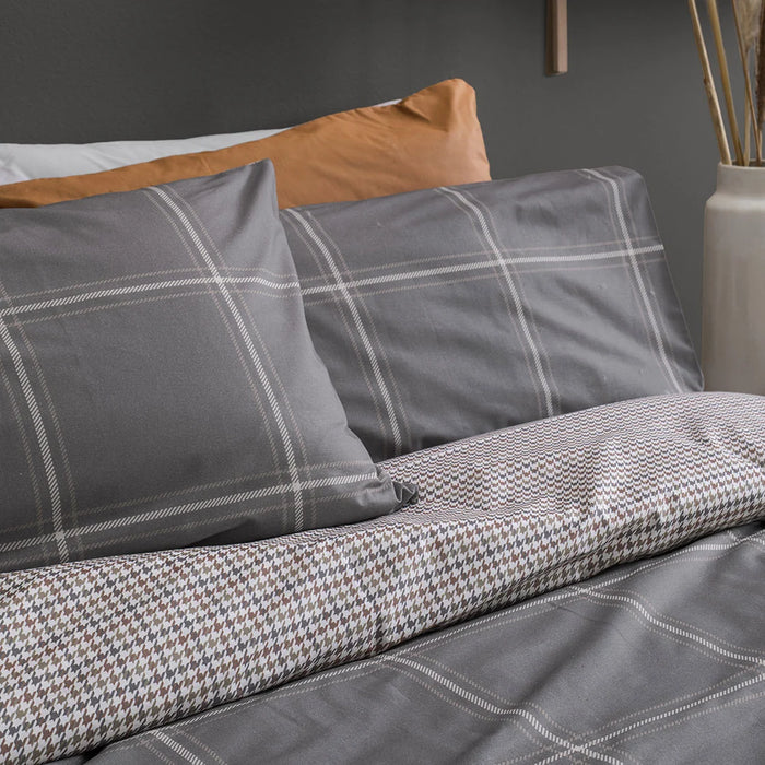 Completo Letto in Cotone Matrimoniale Mayson Grigio
