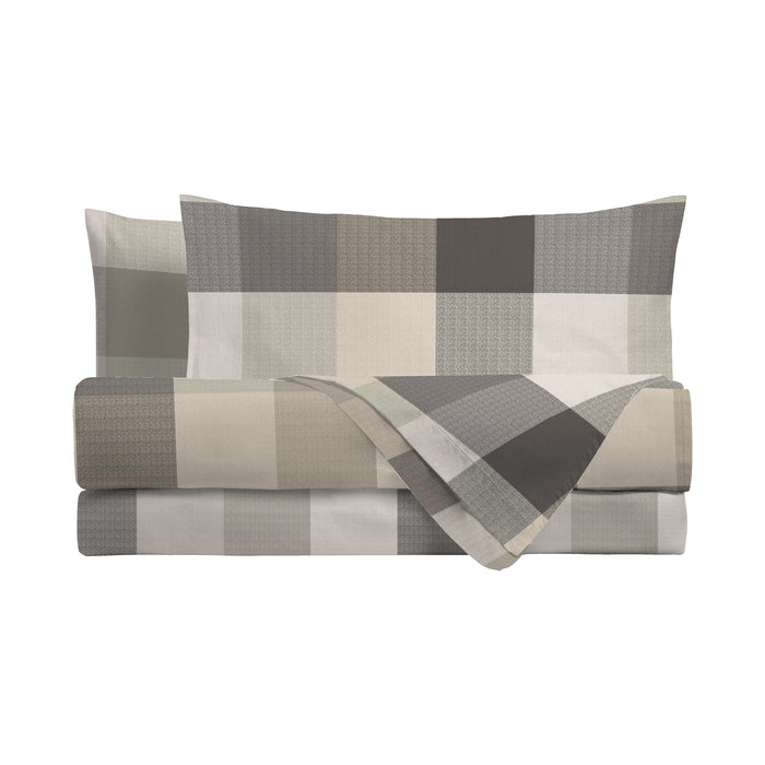 Completo Letto in Cotone Matrimoniale Amaury Beige