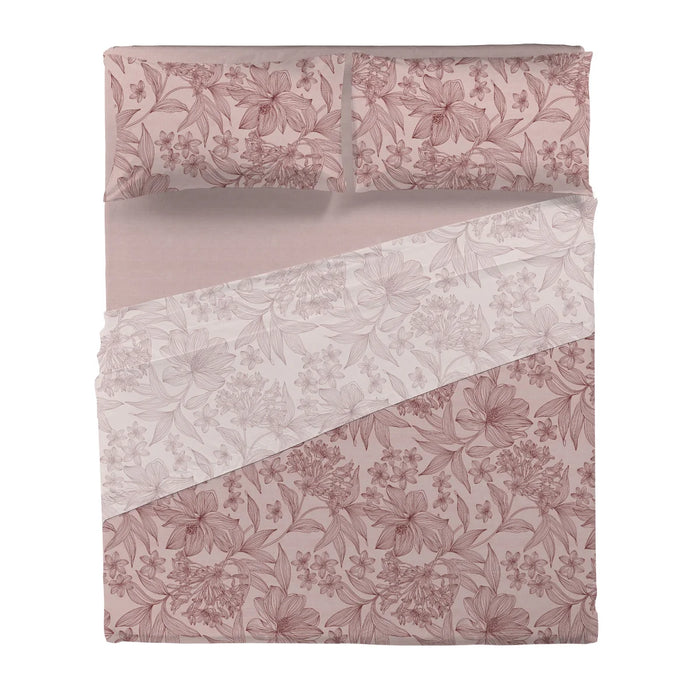 Completo Letto in Cotone Matrimoniale Amina Rosa